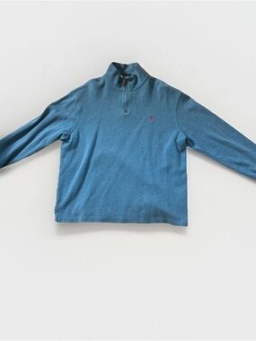 Polo Ralph Lauren Mens Quarter Zip Sweater Large Blue